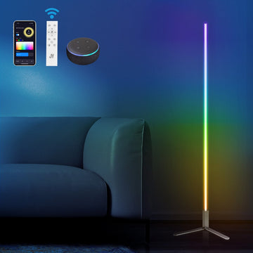 Potts 60.5" Modern Contemporary Aluminum/Iron Integrated LED Post Floor Lamp - JONATHAN Y